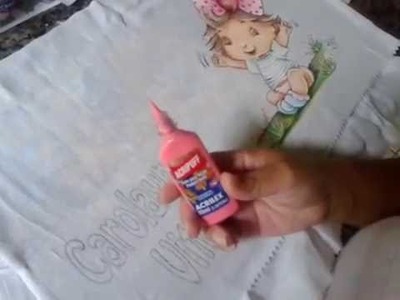 PAP - pintando nomes em fraldas com  tintas acripuff acrilex - leiam a descrição do vídeo