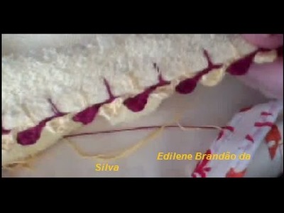 Barradinho : ponto em crochê , em duas cores distintas, em um tecido