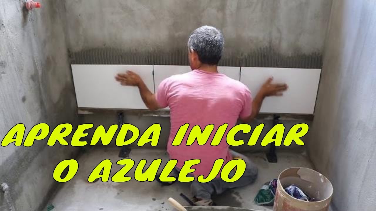 COLOCANDO A PRIMEIRA FIADA DO AZULEJO. DIY