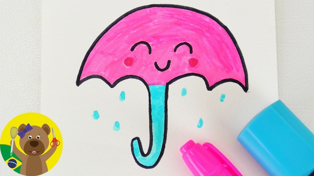 Como desenhar um guarda-chuva super fofo! | Guarda-chuva kawaii