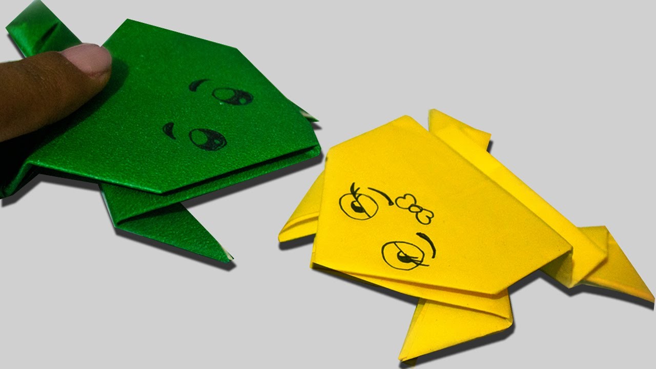 Como fazer um sapo de papel que pula (Origami passo a passo)