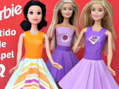 Como fazer vestido de papel para Barbie - Brincar Kids Toys