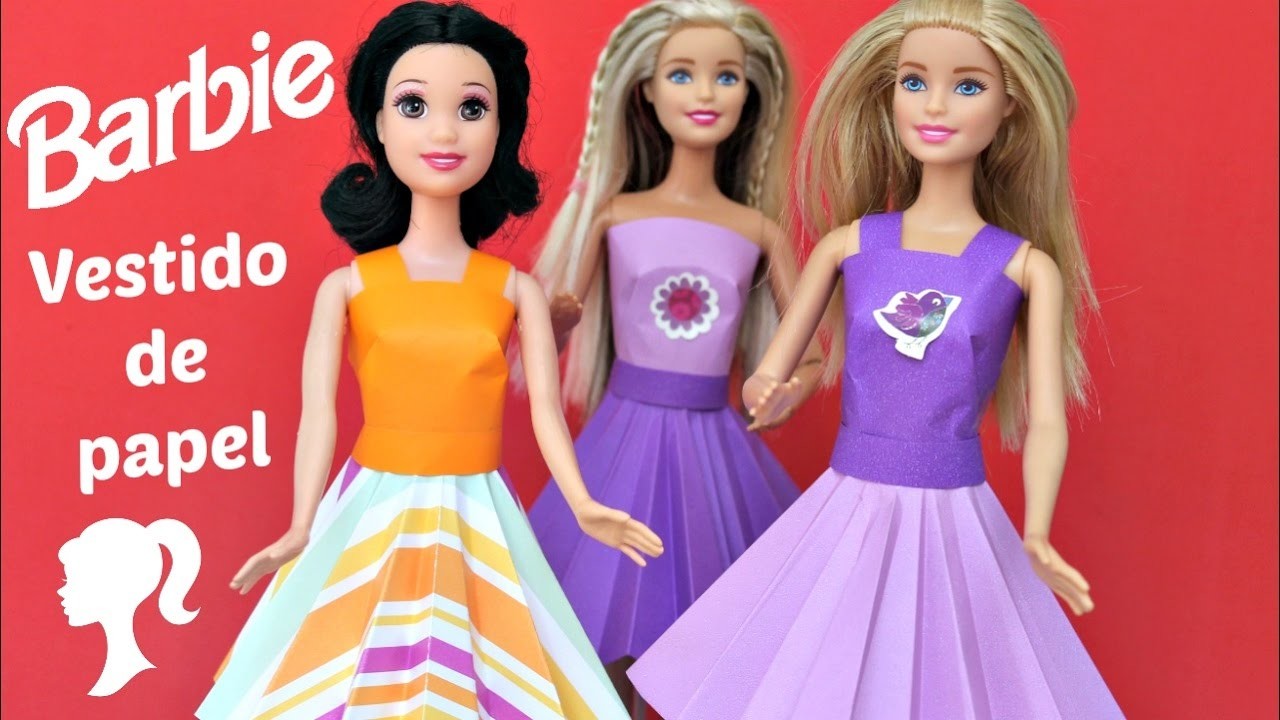 Como fazer vestido de papel para Barbie - Brincar Kids Toys