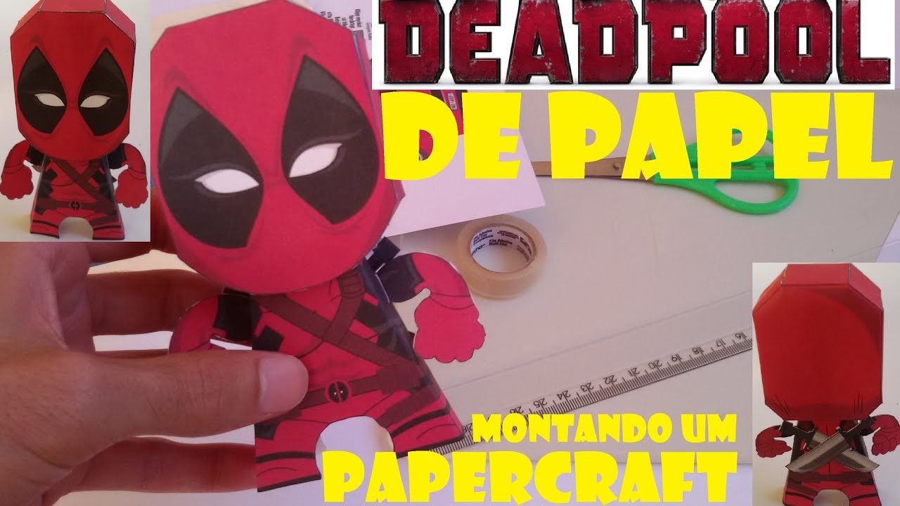 Deadpool de papel papercraft como fazer um deadpool de papel (um brinquedo de papel)