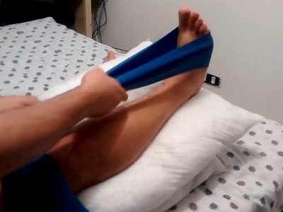 Exercicio de tornozelo para relaxamento da perna após fratura plato tibial