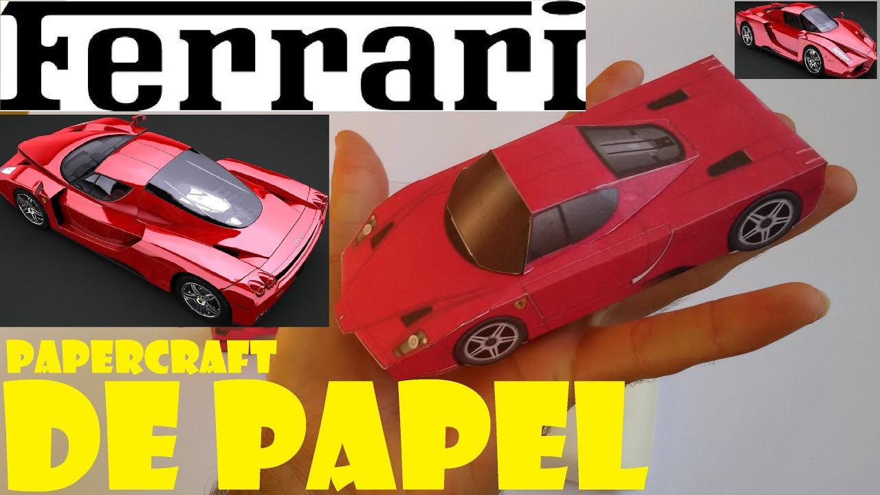 Ferrari Enzo de papel papercraft como fazer uma Ferrari de papel (um brinquedo de papel)