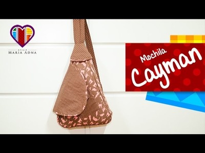 Mochila de tecido Cayman - Bolsas e mochilas Maria Adna -  Fabric backpack tutorial