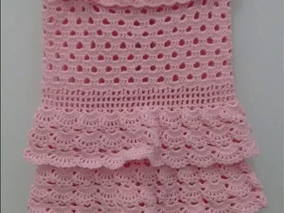 Vestidinho de crochê rosa