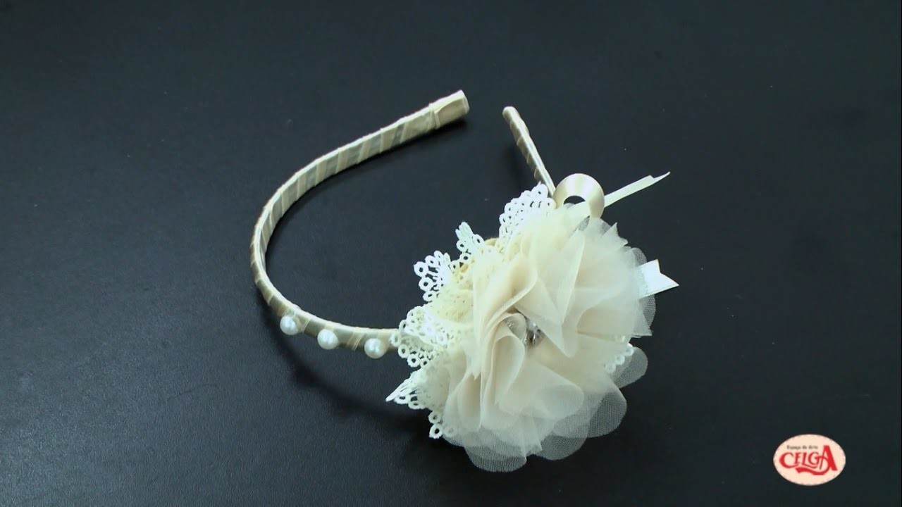 Como fazer uma tiara com flor de tecido - Passo a passo com Eliana Donato