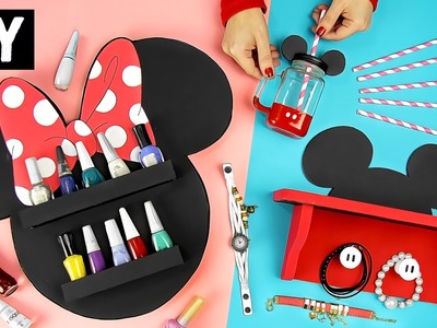 DIYs Mickey e Minnie ???? Porta Esmalte, Prateleira e Copo | Ideias Úteis e Decorativas