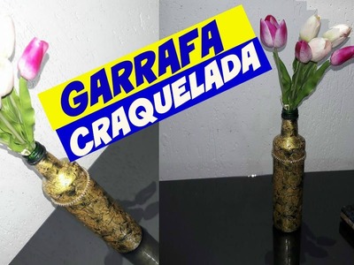 GARRAFA CRAQUELADA EM DOURADO