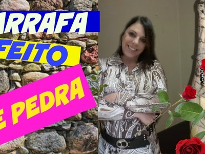 GARRAFA DECORADA COM EFEITO DE PEDRA