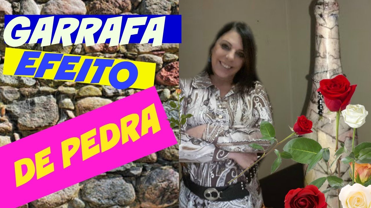 GARRAFA DECORADA COM EFEITO DE PEDRA