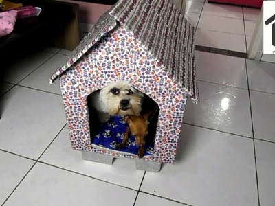 Como fazer uma casinha de cachorro com papelão - Facil de fazer
