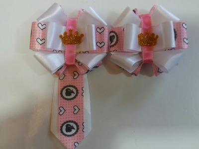 Kit laço e gravata Barbie ????????