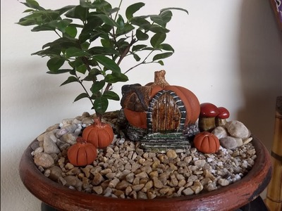 Abóbora casa de Fadas.  Pumpkin Fairy House