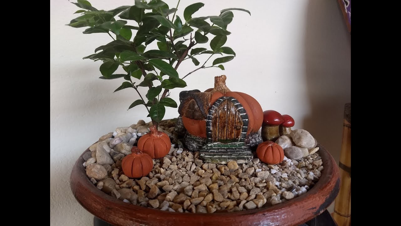 Abóbora casa de Fadas.  Pumpkin Fairy House