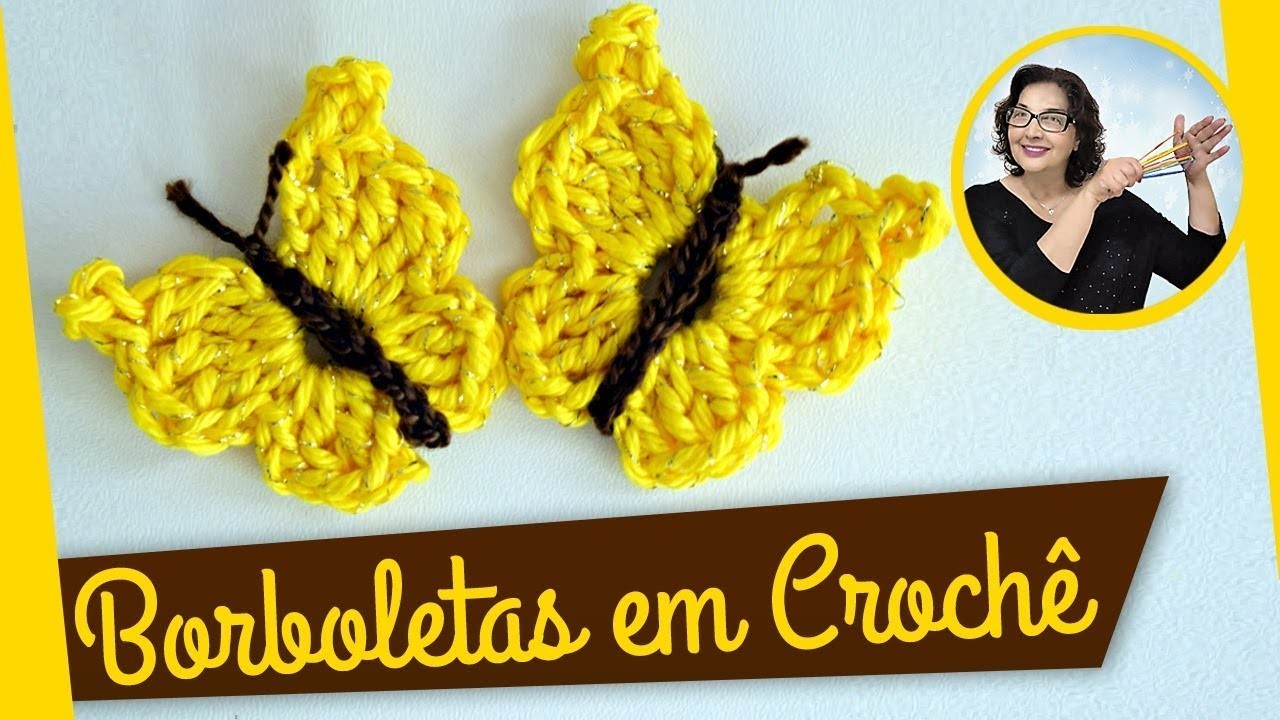 Borboleta em crochê fácil para aplicação (crochet butterfly)