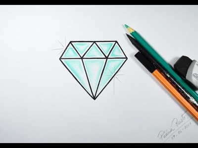 Como desenhar Diamante muito fácil- passo a passo