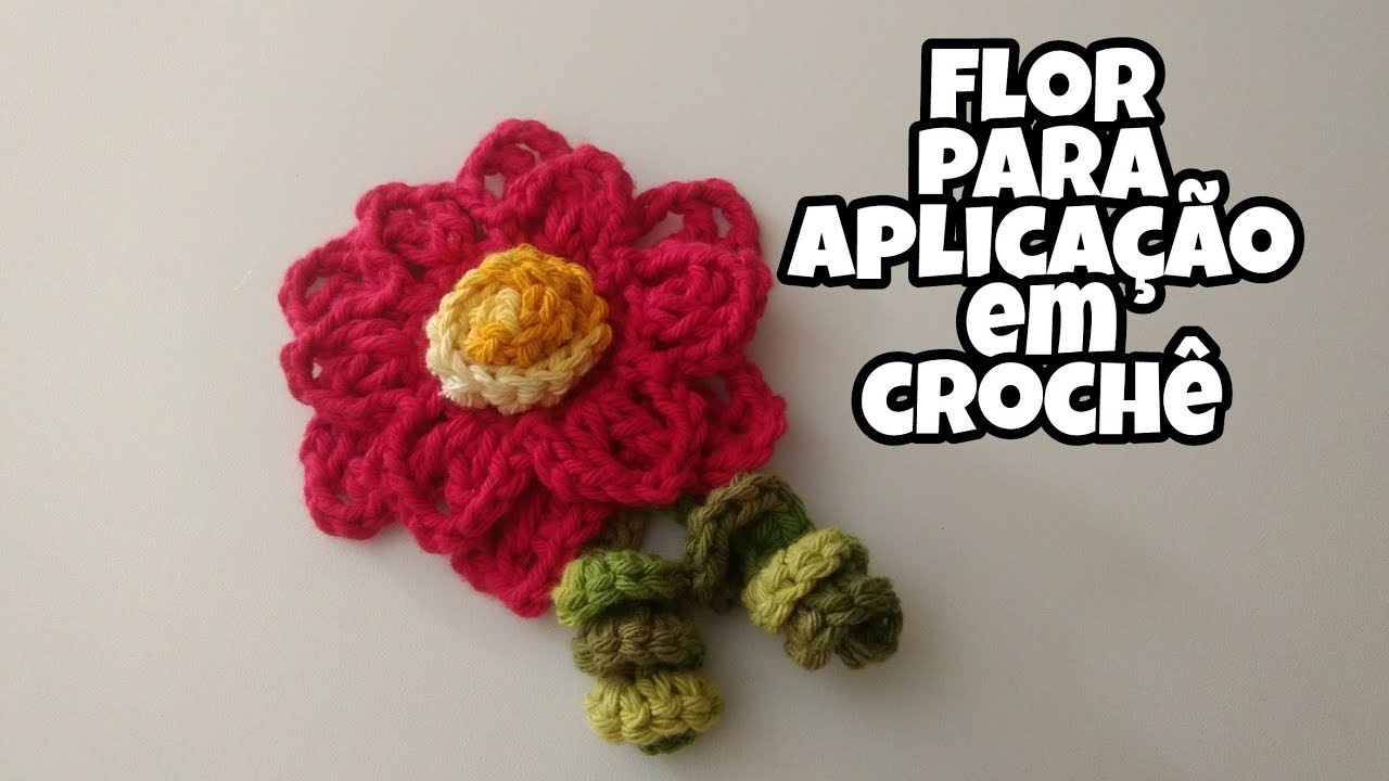 Flor  natalina para Aplicação em crochê