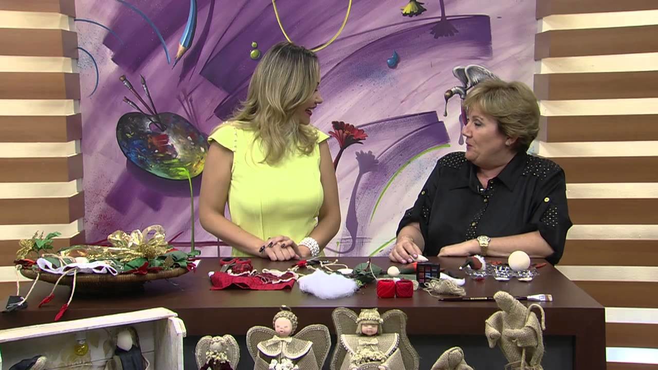 Mulher.com 05.11.2014 - Papai e Mamãe Noel Guirlanda por Del Carmen - Parte 1