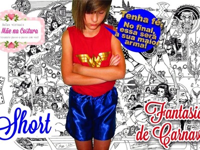 Short infantojuvenil | Usando o calcador de bainha | Minha Mãe na Costura