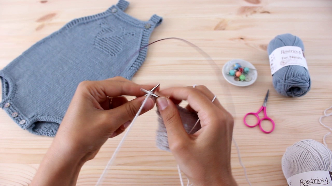 Tricotar para bebé - "Fofo Baleia" - video tutorial 1ª parte (baby overall tutorial)