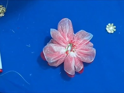 Tutorial flor de fita de organza by cida reis