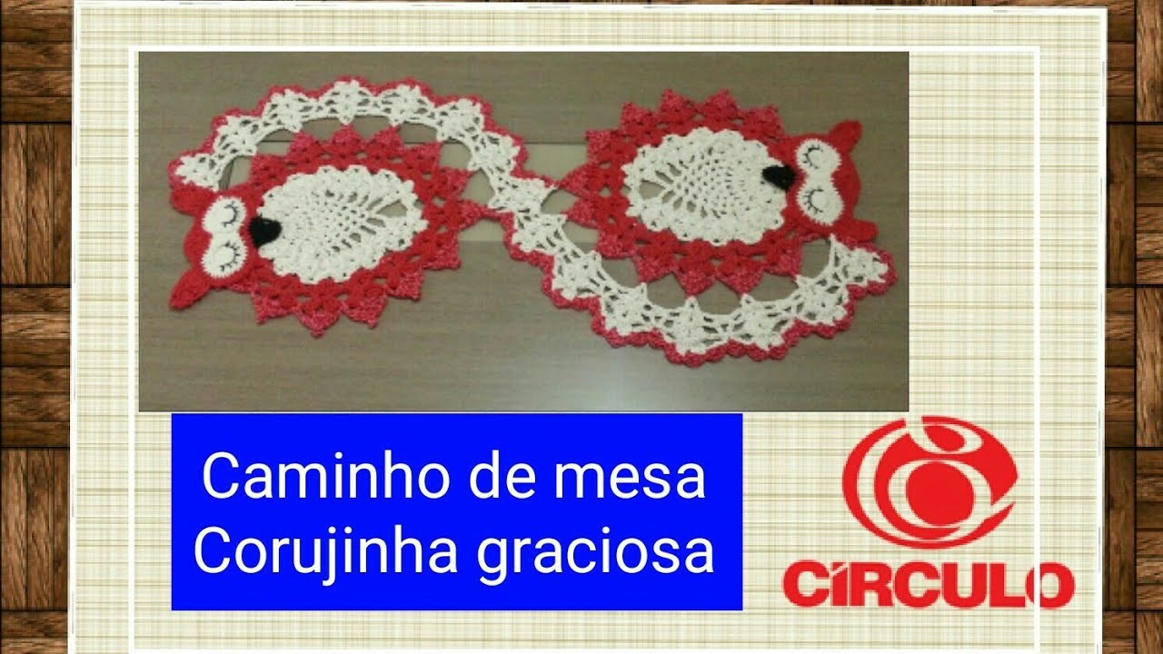 Versão destros: Caminho de mesa corujinha graciosa em crochê# Elisa Crochê