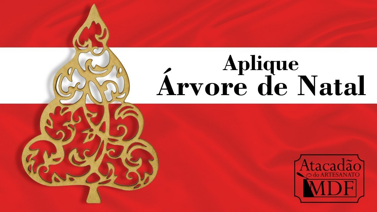 Aplique Árvore de Natal M - Atacadão do Artesanato MDF