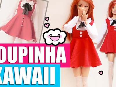 Blusa, Jardineira e Meia KAWAII ! Super Fofinho -  DIY para Barbie, Monster High e outras Bonecas