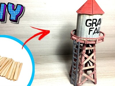 Como Fazer a Caixa d'água de Gravity Falls com palistos de picole