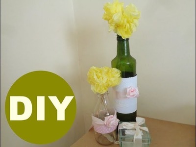 Como fazer arranjos de mesa com garrafas - DIY para iniciantes