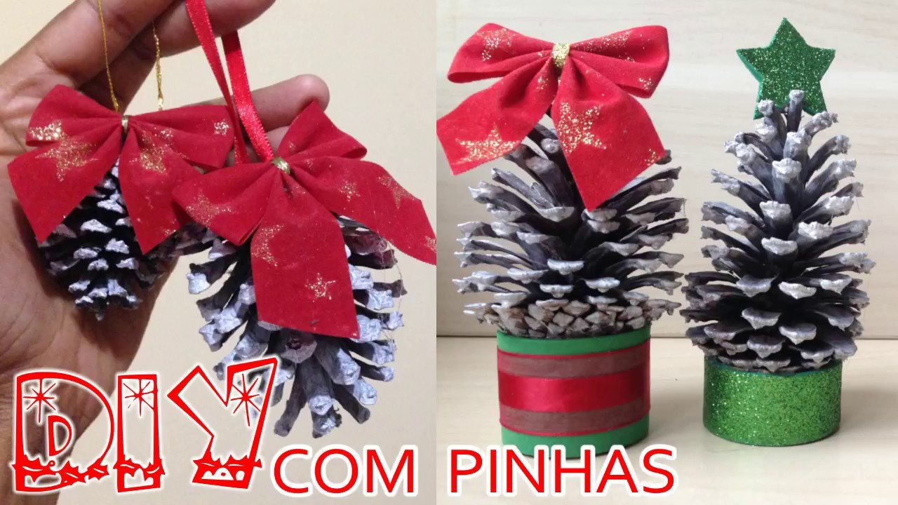 Como fazer Enfeites de Natal - DIY com Pinha ♥ Hellen Chagas