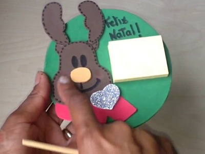 COMO FAZER PORTA RECADOS DE NATAL Imã de Geladeira ♥ Hellen Chagas ♥