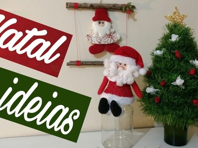 DIY - 3 decorações para o natal (com garrafa, pote e gravetos)