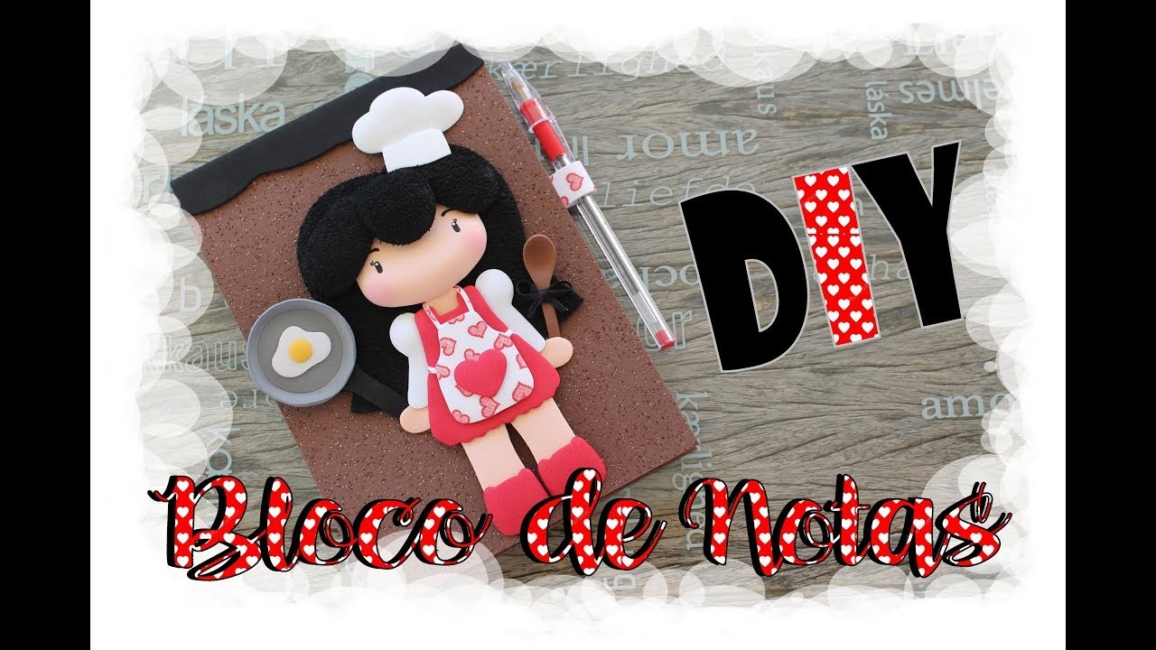 DIY - Bloco de Notas Decorado. Decorated Notepad