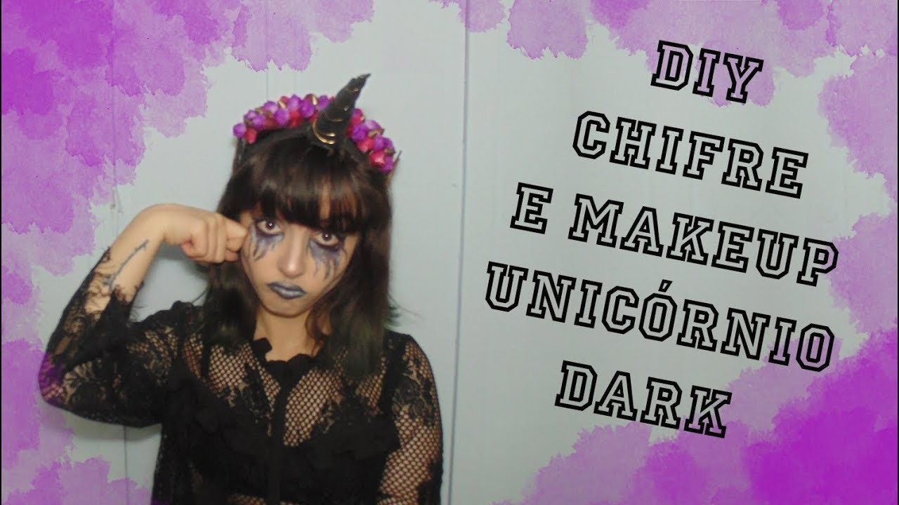 DIY - Chifre e Makeup Unicórnio Dark - Especial Halloween | Suelen Candeu