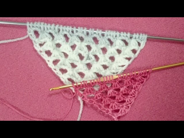 DIY CROCHET TUNISIAN TRIANGULO EM LEQUES PARA CHALES