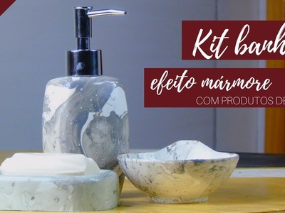 DIY - Kit de Banheiro Efeito Mármore | Faz Aí #produtos de R$1,99