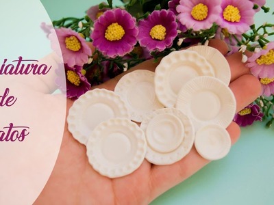 DIY - Miniatura pratos de porcelana. porcelain plate for dolls tutorial