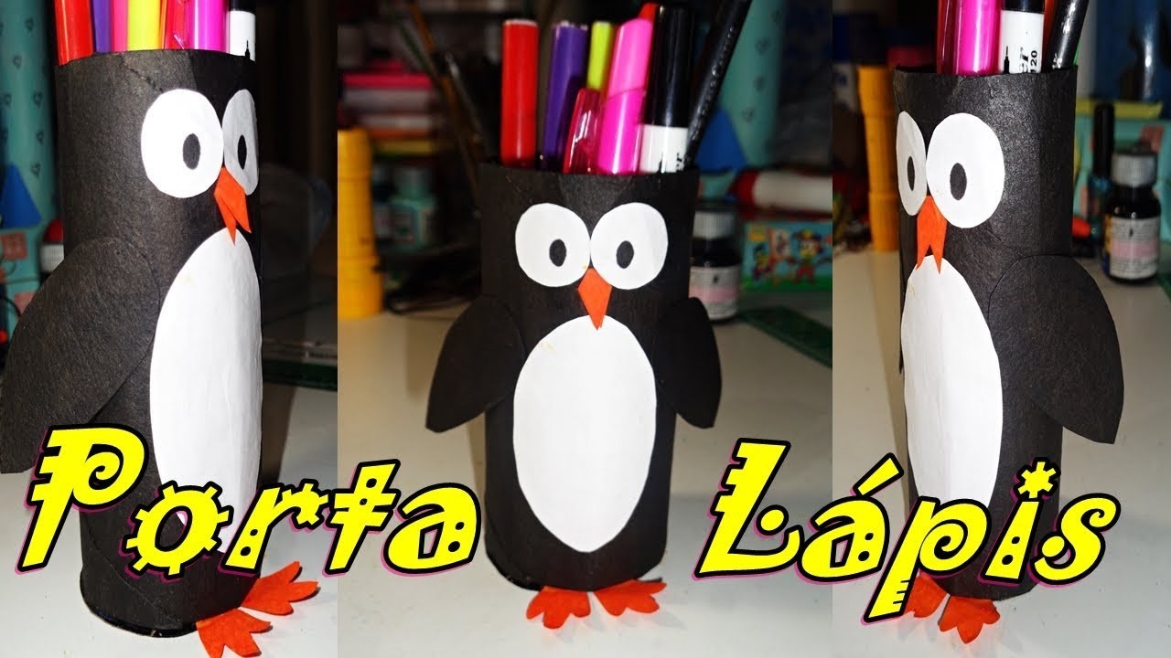 DIY: Porta Lápis do Pinguim