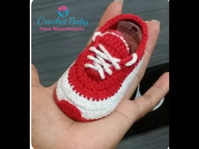Explicação Sapatinho ICARO de crochê - Tamanho RN - Crochet Baby Yara Nascimento