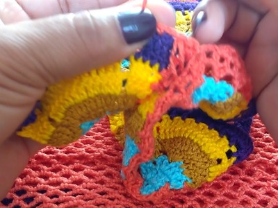 Vestido crochet,  usado  pro Ritinha da Novela Força do Querer colocação da manga