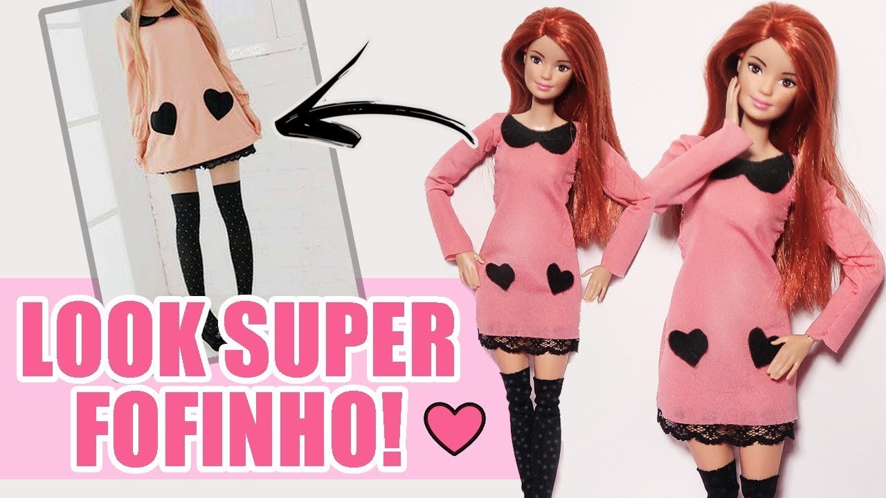 Vestido e Meia Estilo Anime  -  DIY para Barbie, Monster High e outras Bonecas!