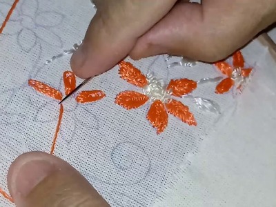 ♥bordado a mão - ponto de margarida  triplo♥ - free hand embroidery-embroidered - artesanato