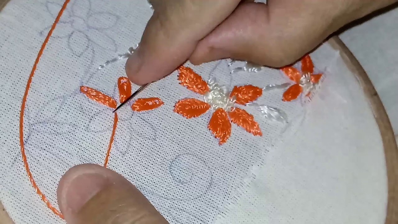 ♥bordado a mão - ponto de margarida  triplo♥ - free hand embroidery-embroidered - artesanato