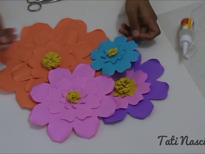 Como fazer flor de papel para enfeite - Modelo  Frisada