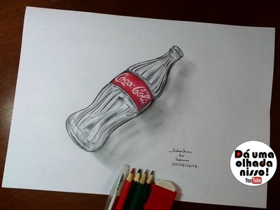 Desenho de uma garrafa de refrigerante em 3D - 20.09.2017