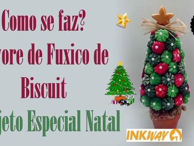 DIY   Árvore fuxico de Biscuit   Unidos Pela Arte   Natal